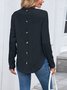 Women Plain Crew Neck Casual Long Sleeve T-shirt