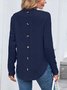 Women Plain Crew Neck Casual Long Sleeve T-shirt