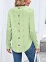 Women Plain Crew Neck Casual Long Sleeve T-shirt