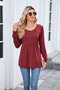 Women Plain Crew Neck Casual Long Sleeve T-shirt