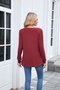 Women Plain Crew Neck Casual Long Sleeve T-shirt