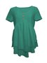 Women Plain Crew Neck Casual Short Sleeve T-shirt