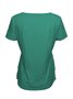 Women Plain Crew Neck Casual Short Sleeve T-shirt