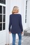 Women Plain Crew Neck Casual Long Sleeve T-shirt