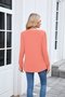 Women Plain Crew Neck Casual Long Sleeve T-shirt