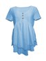 Women Plain Crew Neck Casual Short Sleeve T-shirt