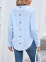 Women Plain Crew Neck Casual Long Sleeve T-shirt