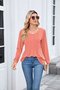 Women Plain Crew Neck Casual Long Sleeve T-shirt