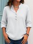 Plain Casual V Neck Shirt