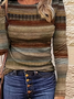 Women Abstract Crew Neck Casual Long Sleeve T-shirt