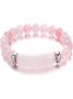 New Natural Stone 8mm Amethyst Rose Quartz Crushed Stone Butterfly Two-piece Bracelet