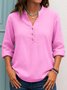 Plain Casual V Neck Shirt