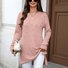 Women Plain Crew Neck Casual Long Sleeve T-shirt