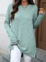 Women Plain Crew Neck Casual Long Sleeve T-shirt