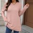 Women Plain Crew Neck Casual Long Sleeve T-shirt