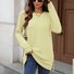 Women Plain Crew Neck Casual Long Sleeve T-shirt
