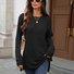 Women Plain Crew Neck Casual Long Sleeve T-shirt