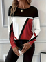 Women Abstract Crew Neck Casual Long Sleeve T-shirt