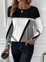 Women Abstract Crew Neck Casual Long Sleeve T-shirt