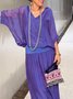 Women's Split Joint Plain Daily Going Out Two-Piece Set White Casual Summer Top With Pants Matching Set