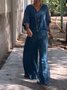 Women's Split Joint Plain Daily Going Out Two-Piece Set White Casual Summer Top With Pants Matching Set