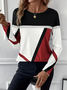 Women Abstract Crew Neck Casual Long Sleeve T-shirt
