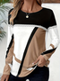 Women Abstract Crew Neck Casual Long Sleeve T-shirt