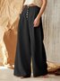 Women's  Elastic Waist H-Line Wide Leg Pants Daily Going Out Pants Khaki Casual Split Joint Plain Spring/Fall Pants