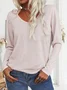 Casual V Neck Long Sleeve T-Shirt