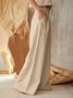 Women's  Elastic Waist H-Line Wide Leg Pants Daily Going Out Pants Khaki Casual Split Joint Plain Spring/Fall Pants