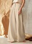 Women's  Elastic Waist H-Line Wide Leg Pants Daily Going Out Pants Khaki Casual Split Joint Plain Spring/Fall Pants