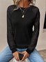 Women Geometric Crew Neck Vintage Long Sleeve T-shirt
