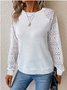 Women Geometric Crew Neck Vintage Long Sleeve T-shirt