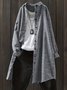 Women's Long Sleeve Shirt Spring/Fall Green Striped Split Joint Polyester Cotton Stand Collar Daily Going Out Casual Top