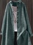 Women's Long Sleeve Shirt Spring/Fall Green Striped Split Joint Polyester Cotton Stand Collar Daily Going Out Casual Top