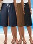 Women's Loose Casual Lace-Up Straight Pants