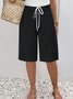 Women's Loose Casual Lace-Up Straight Pants
