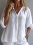 Casual Plain Shirt Collar Shirt