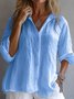 Casual Plain Shirt Collar Shirt