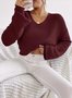 Casual Cotton V Neck Sweater