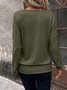 Women Plain Crew Neck Vintage Long Sleeve T-shirt