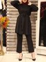 Women's Split Joint Plain Daily Going Out Two-Piece Set Khaki Casual Spring/Fall Top With Pants Matching Set