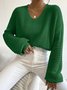 Casual Cotton V Neck Sweater