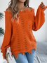 One Shoulder Plain Casual Sweater