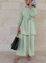 Women's Split Joint Plain Daily Going Out Two-Piece Set Khaki Casual Spring/Fall Top With Pants Matching Set