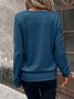 Women Plain Crew Neck Vintage Long Sleeve T-shirt