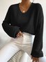 Casual Cotton V Neck Sweater
