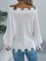 One Shoulder Plain Casual Sweater