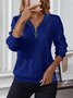 Cotton V Neck Casual Sweatshirt