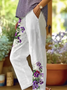 Women's  H-Line Baggy Pants Daily Going Out Pants White Casual Printing Floral Spring/Fall Pants